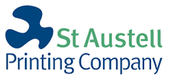 logo for the st austell printing company