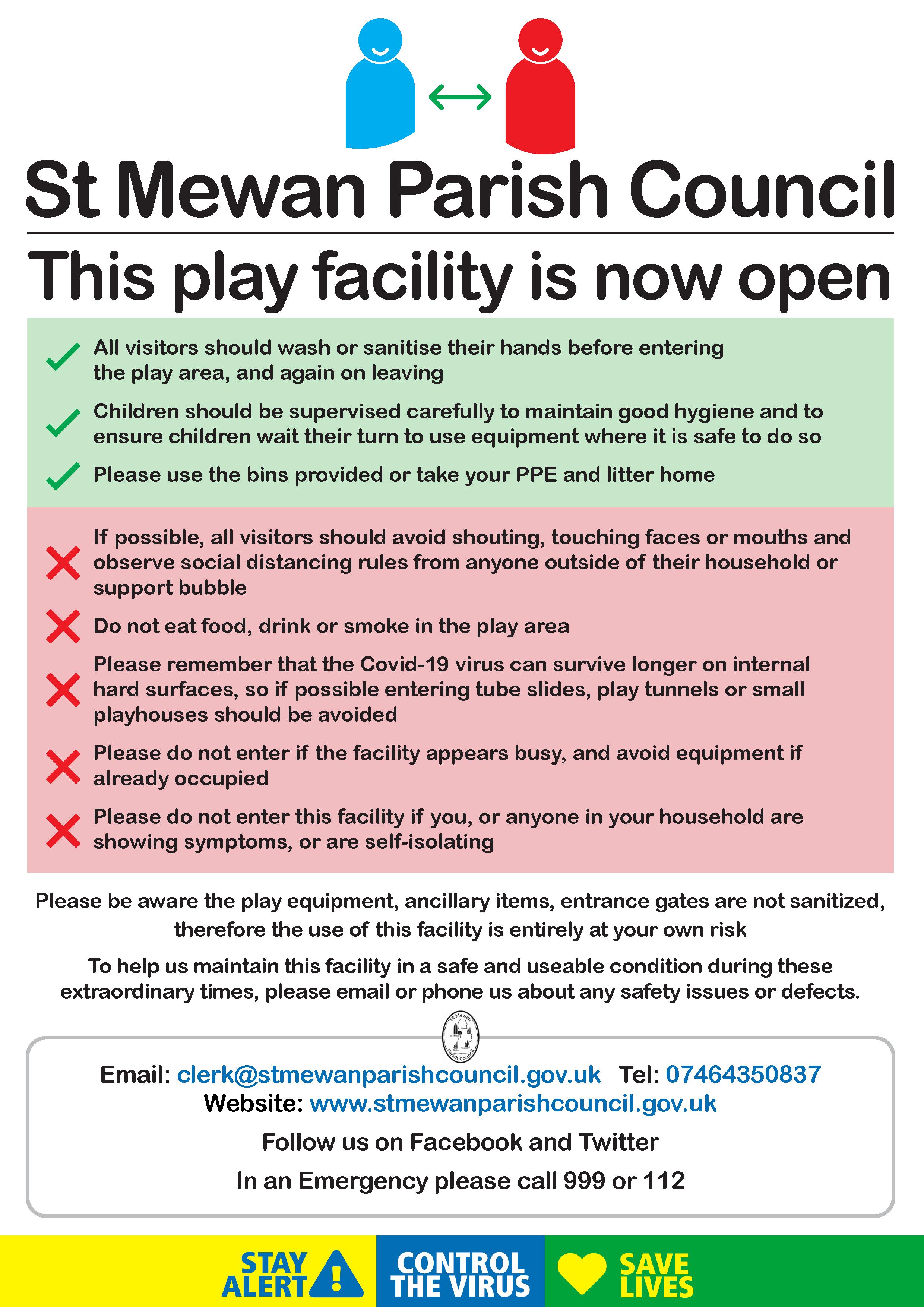 St Mewan Parish Play Areas Open from the 4th July 2020